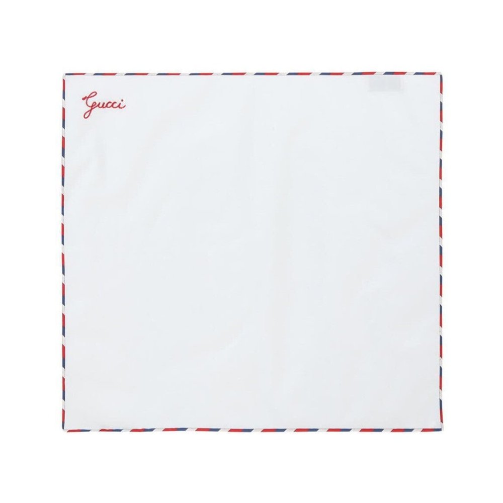 NWT Authentic Gucci White GG Scarf Monogram Bridal Logo Handkerchief